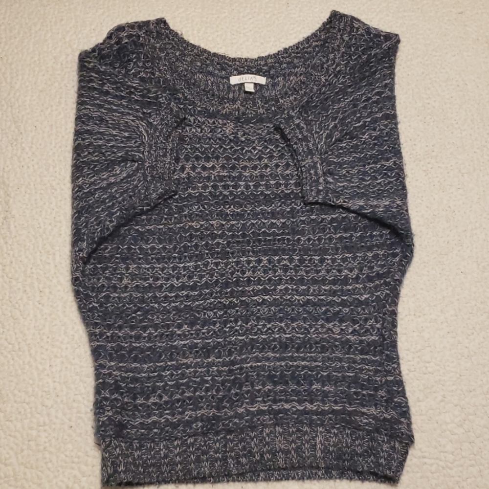 Short-Sleeve Knit Sweater